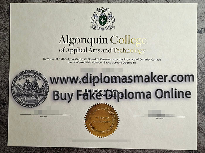 make fake Algonquin college diploma