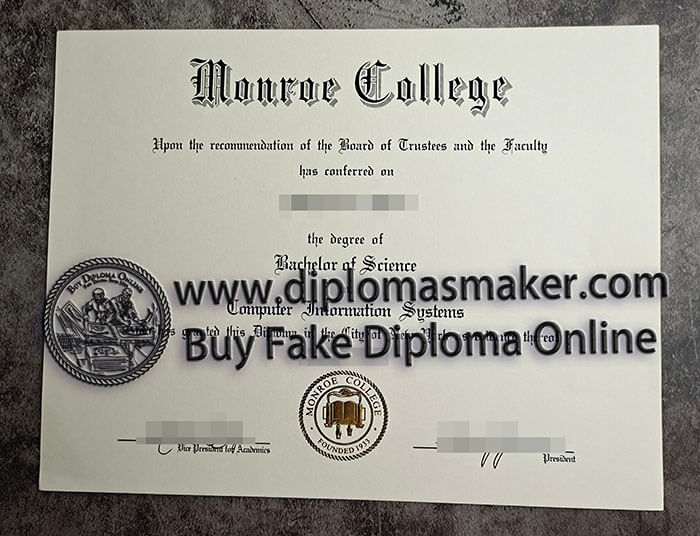 purchase fake Monroe College diploma