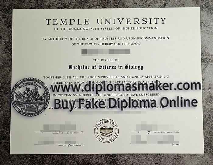 purchase fake Temple University System of Education diploma