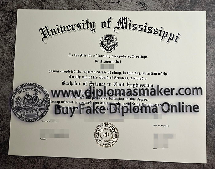 purchase fake University of Mississippi diploma