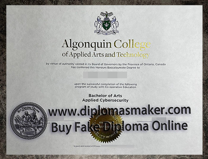 purchase fake Algonquin College of Applied Arts and Technology diploma