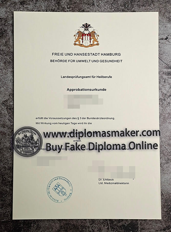purchase fake Behörde Für Umwelt Und Gesundheit certificate
