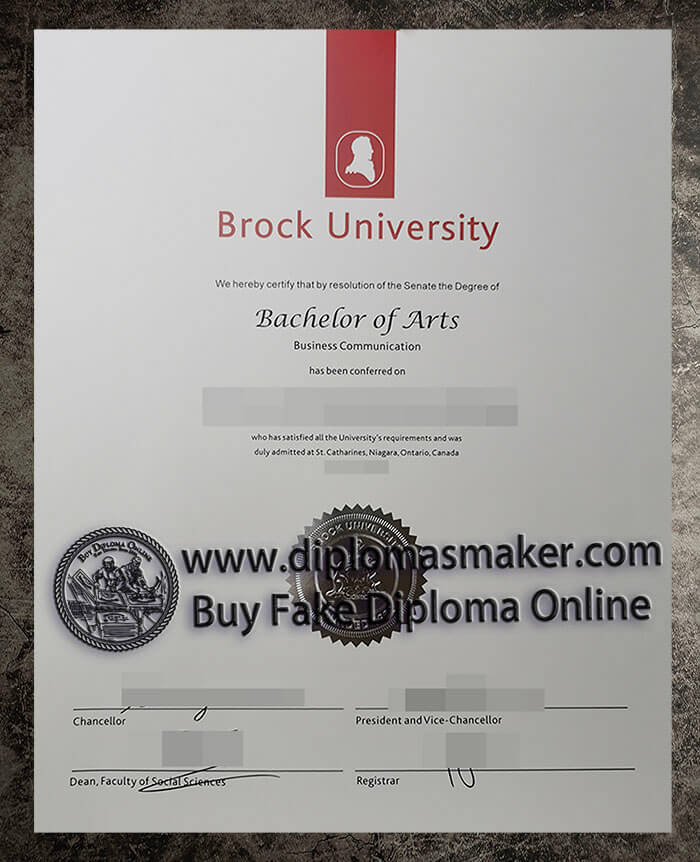 purchase fake Brock University diploma