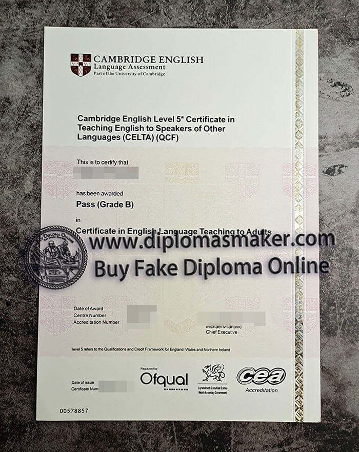 purchase fake CELTA Level 5 certificate