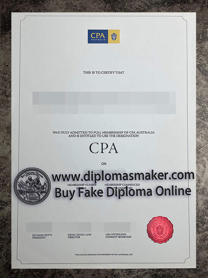 purchase fake CPA Australia certificate