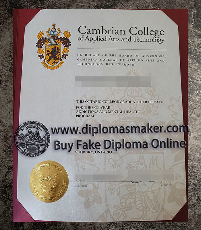 purchase fake Cambrian College certificate
