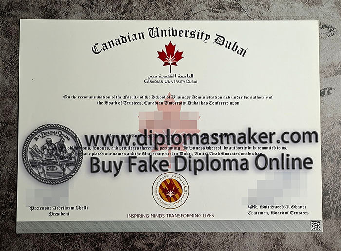 purchase fake Canadian University Dubai diploma