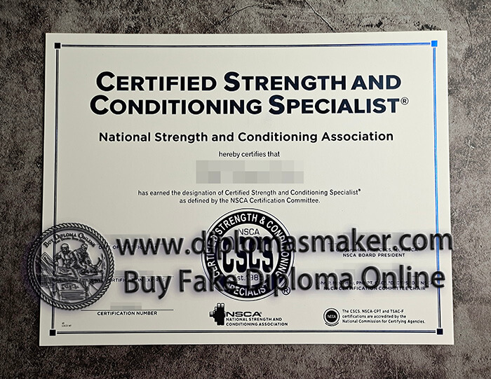 purchase fake Certified Strength and Conditioning Specialist certificate