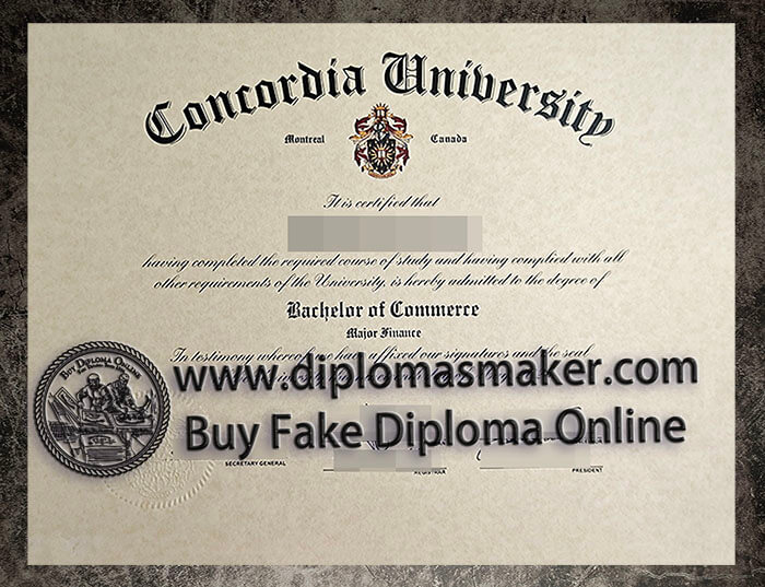 purchase fake Concordia University diploma