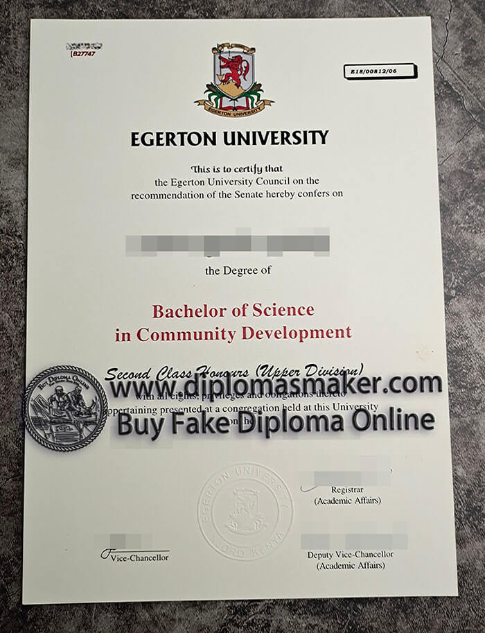 purchase fake Egerton University diploma