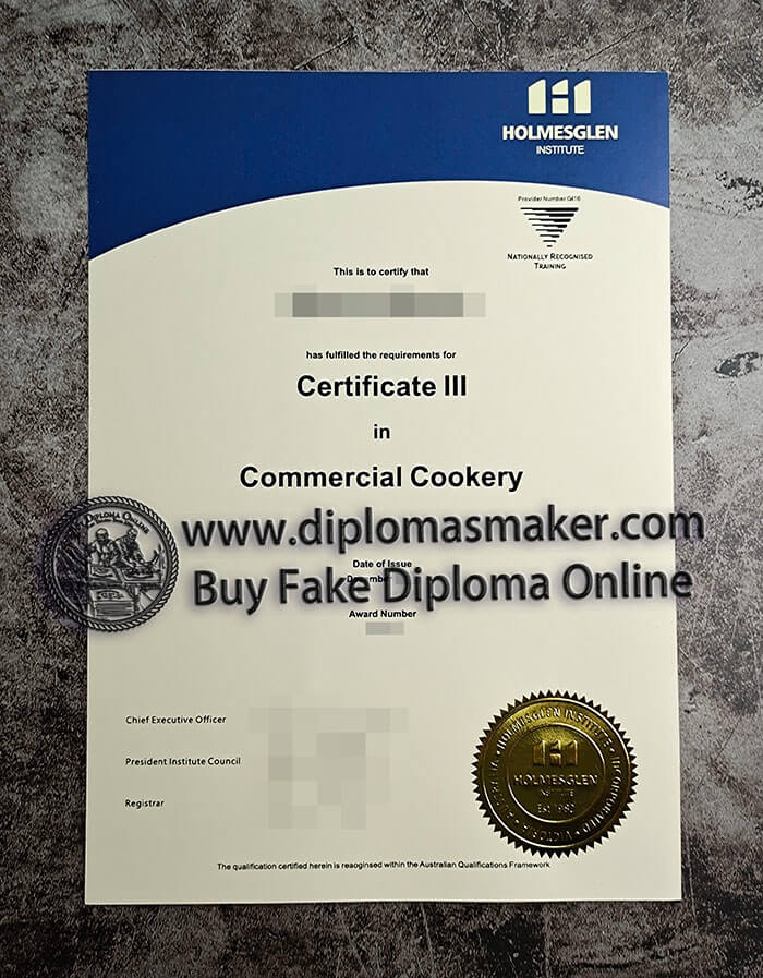 purchase fake Holmesglen Institute certificate
