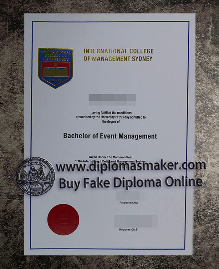purchase fake International College of Management Sydney diploma