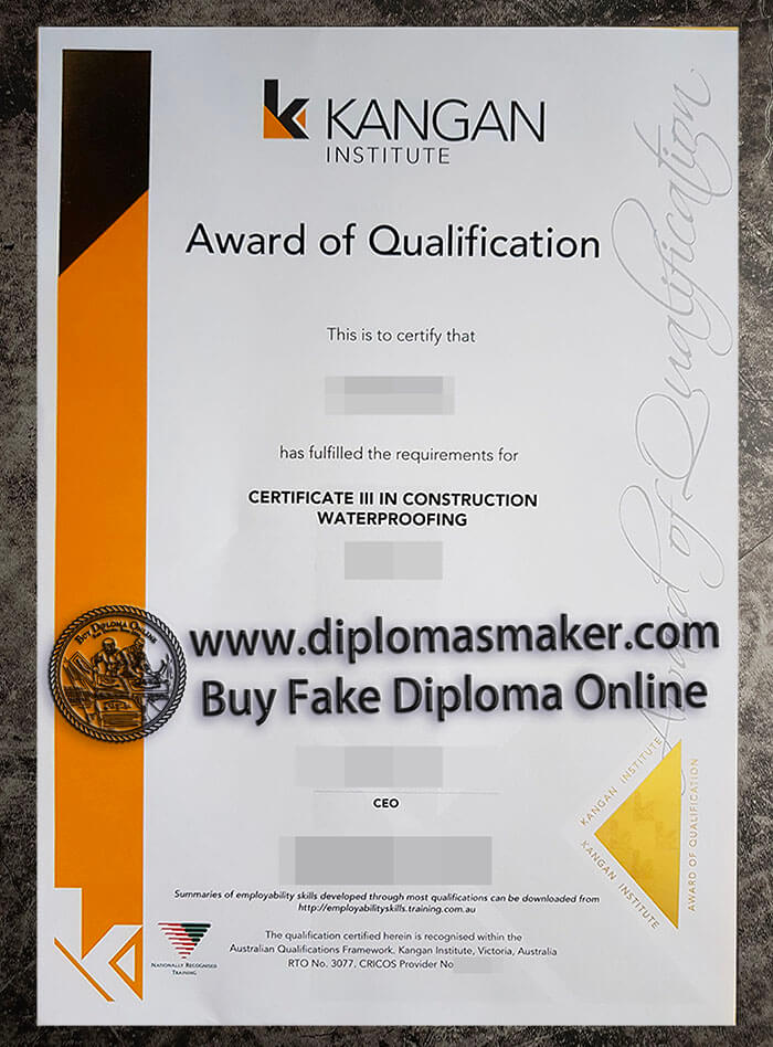 purchase fake Kangan Institute certificate