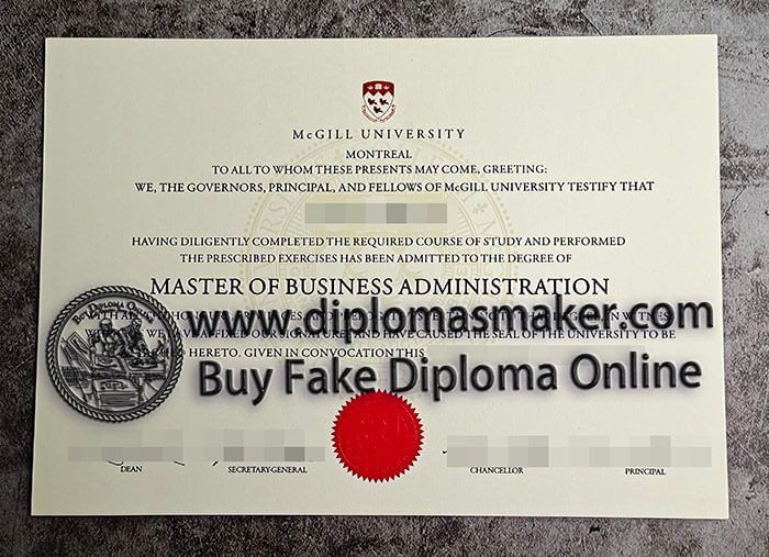 purchase fake McGill University diploma