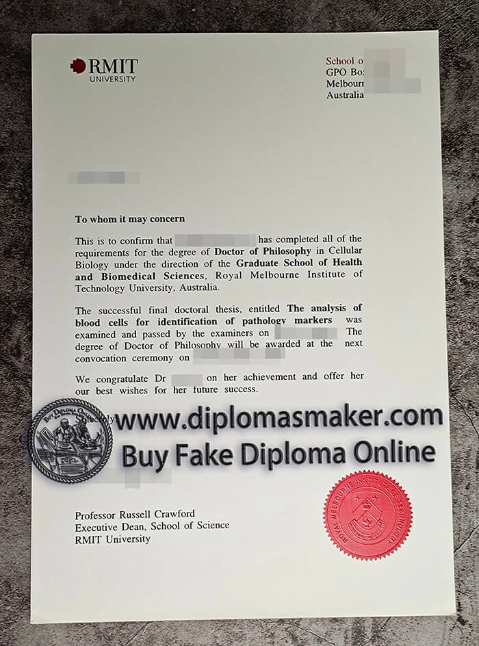 purchase fake RMIT University diploma
