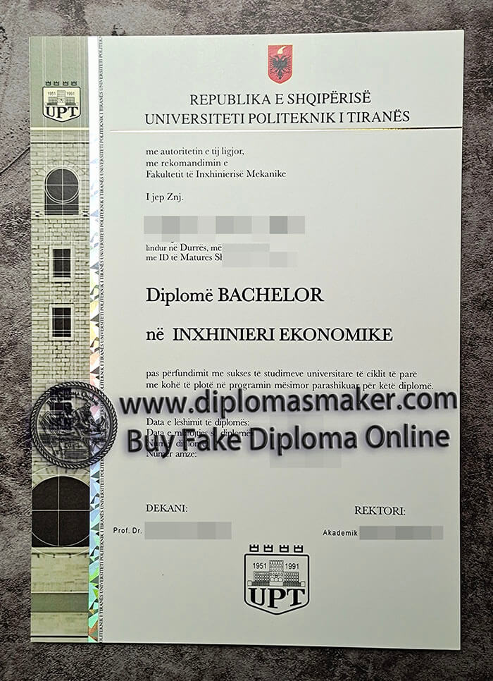 purchase fake Universiteti Politeknik I Tiranes degree