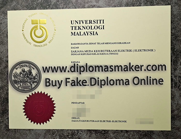 purchase fake Universiti Teknologi Malaysia diploma
