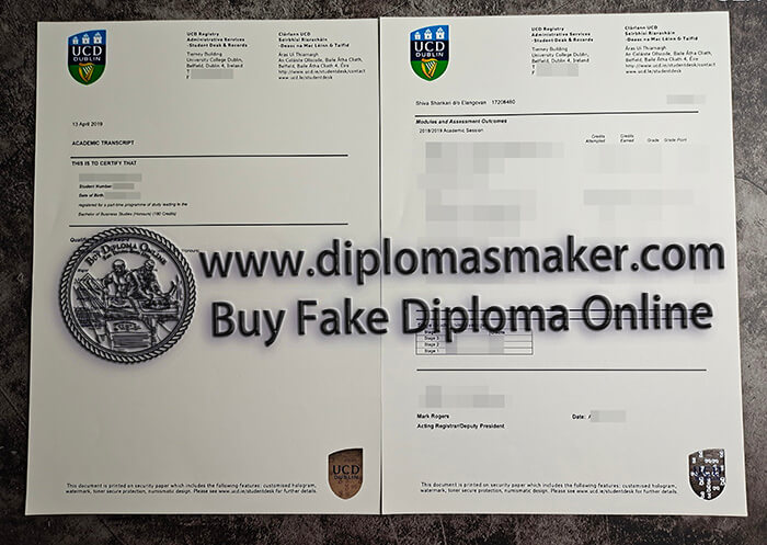 purchase fake University College Dublin Transcript