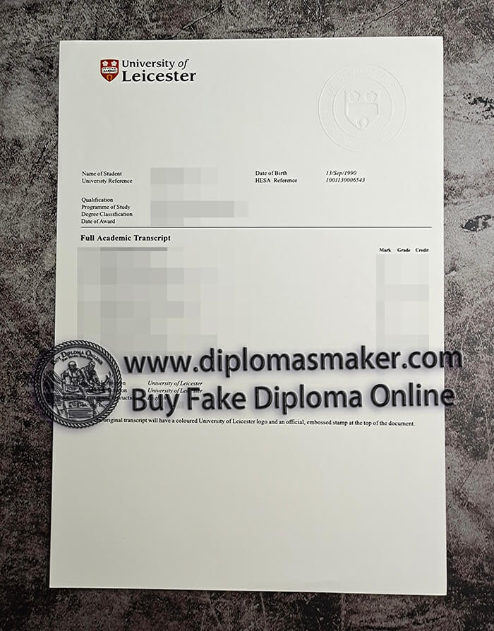 purchase fake University of Leicester Transcript