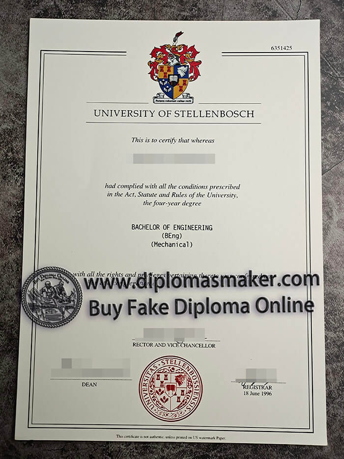 purchase fake University of Stellenbosch diploma
