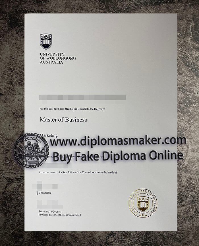 purchase fake University of Wollongong Australia diploma
