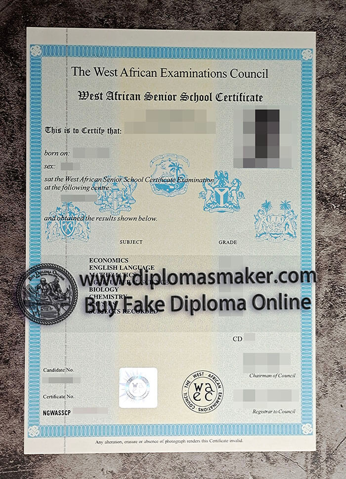 purchase fake West African Examinations Council certificate
