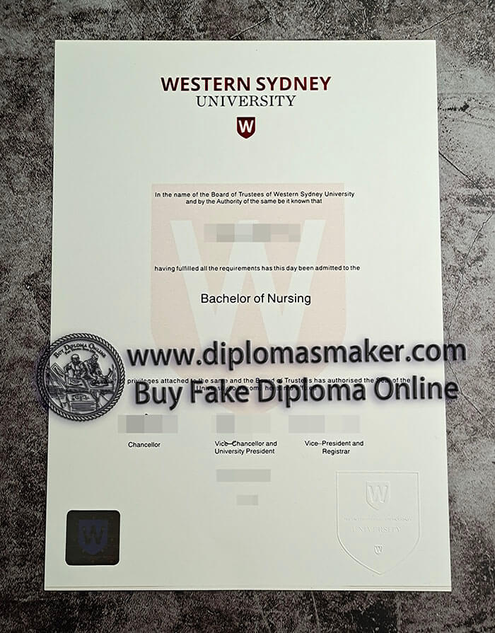 purchase fake Western Sydney University diploma