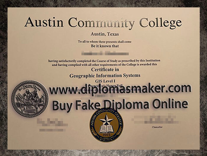 purchase fake Austin Community College certificate