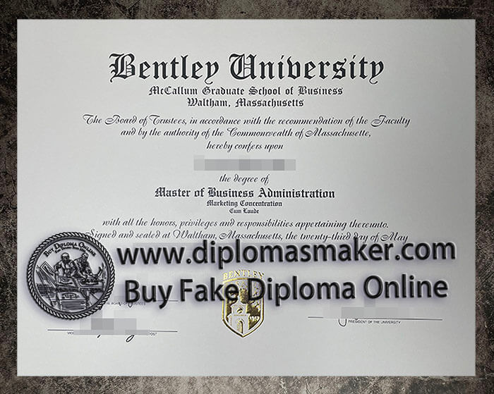 purchase fake Bentley University diploma