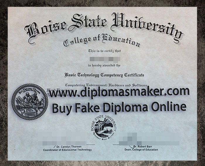 purchase fake Boise State University certificate