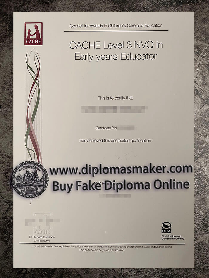 purchase fake CACHE Level 3 NVQ Certificate