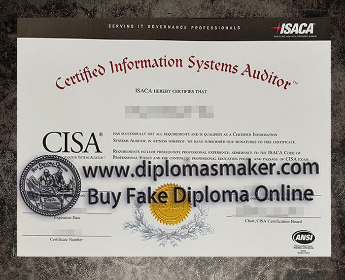 purchase fake Certified Information Systems Auditor certificate