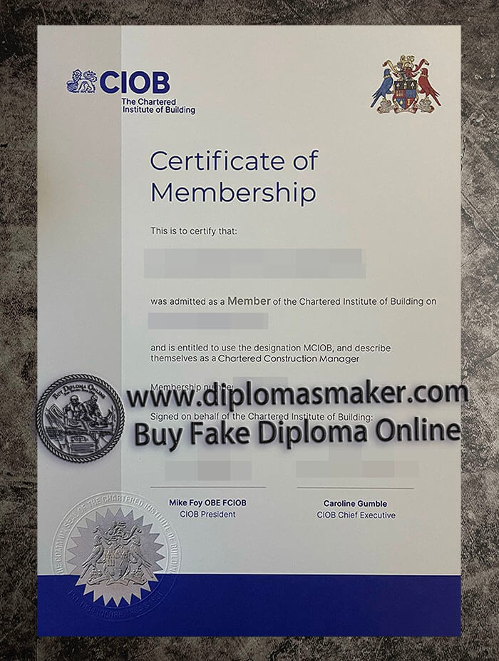 purchase fake Chartered Institute of Building certificate