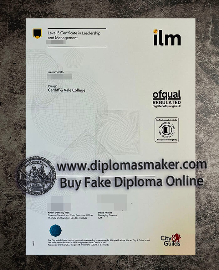 purchase fake City Guilds ILM Certificate