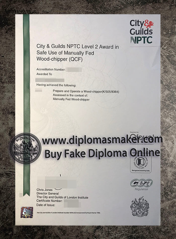 purchase fake City & Guilds NPTC Certificate