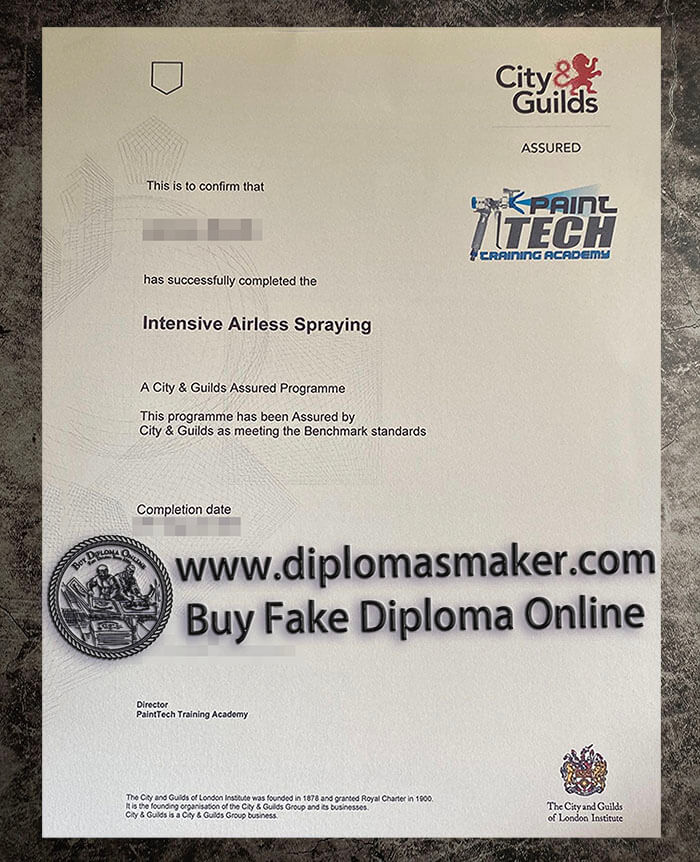 purchase fake City Guilds PAint tech certificate