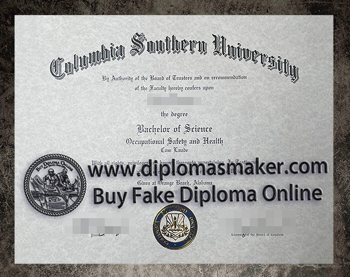 purchase fake Columbia Southern University diploma