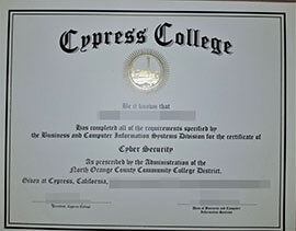 purchase fake Cypress College certificate
