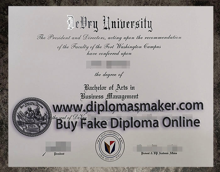 purchase fake Devry University diploma