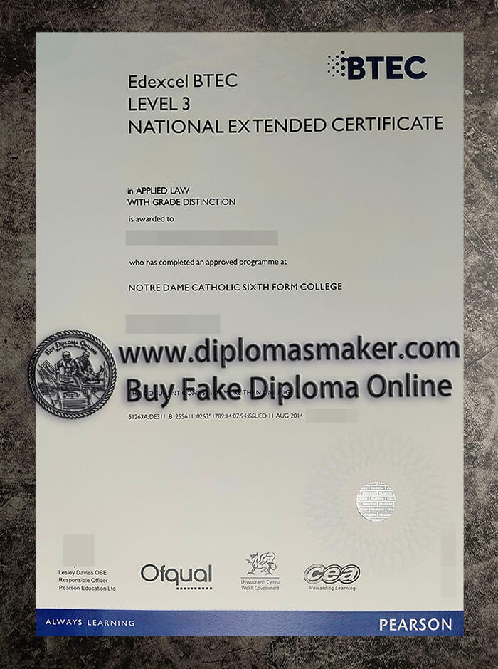 purchase fake Edexcel BTEC Level 3 Certificate