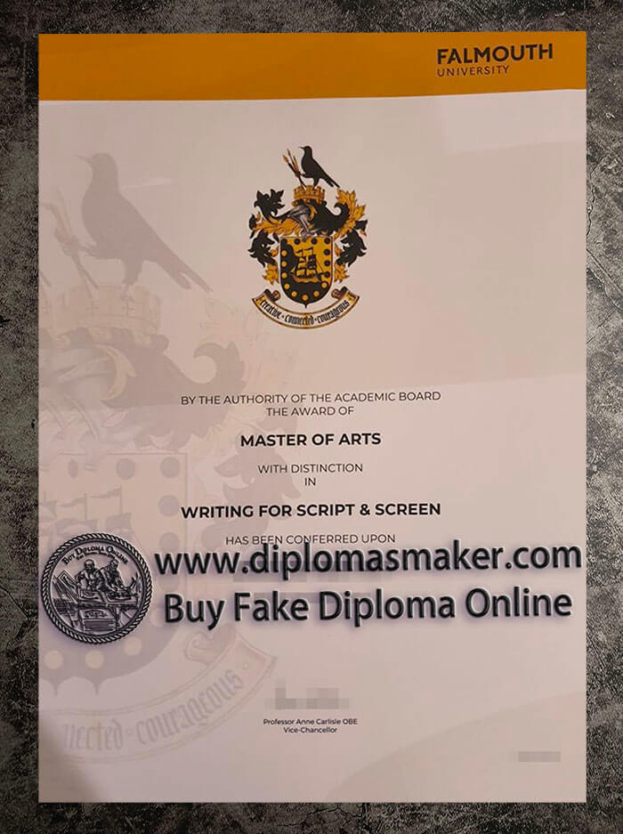 How to create fake Falmouth University degree certificate? Falmouth-University-degree