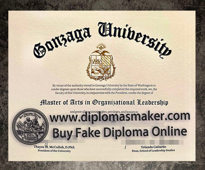 purchase fake Gonzaga University diploma