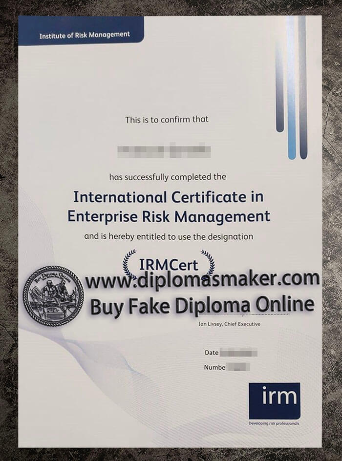 purchase fake Institute of Risk Management certificate