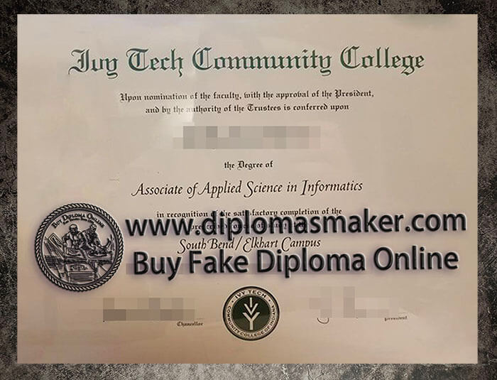 purchase fake Ivy Tech Community College diploma