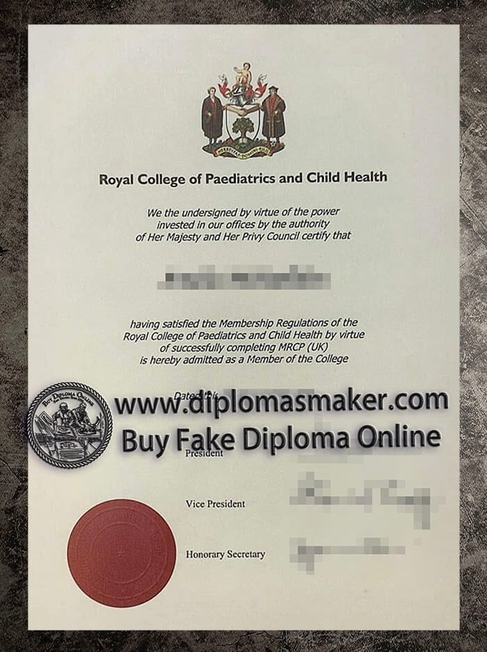 purchase fake Royal College of Paediatrics Child Health degree