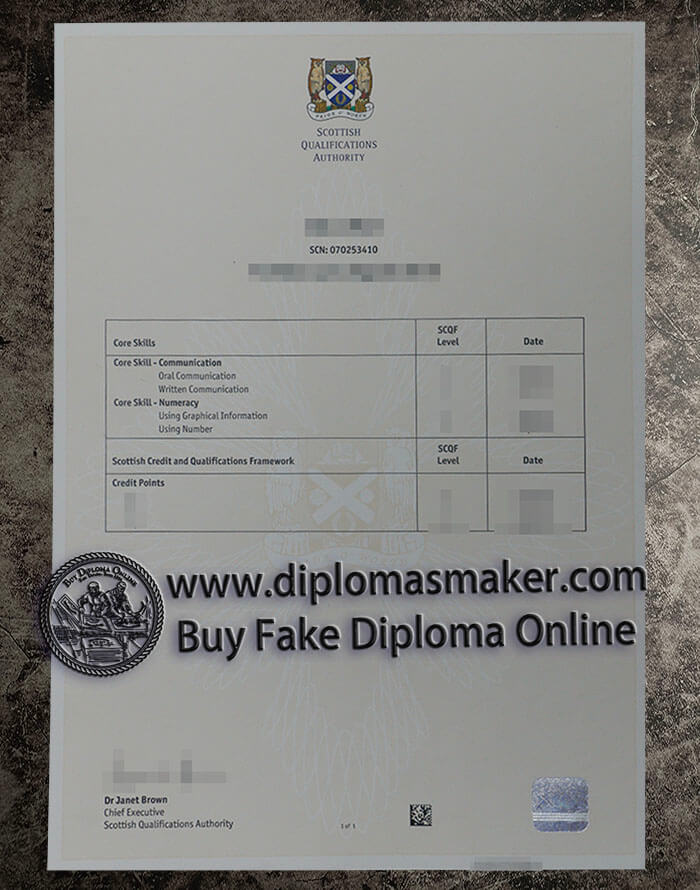 purchase fake Scottish Qualifications Authority Transcript