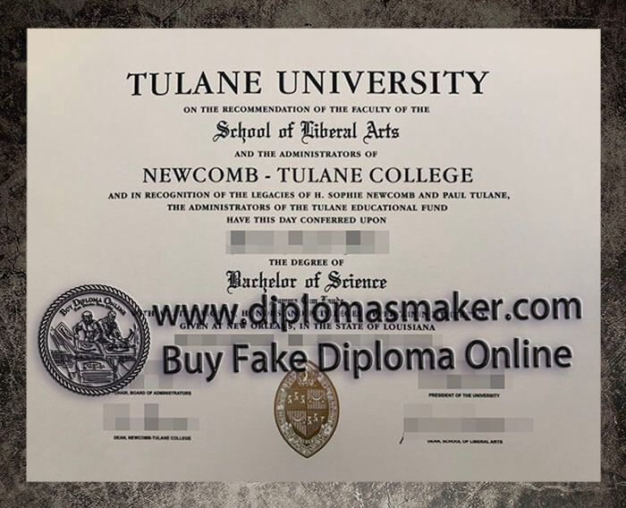 purchase fake Tulane University diploma
