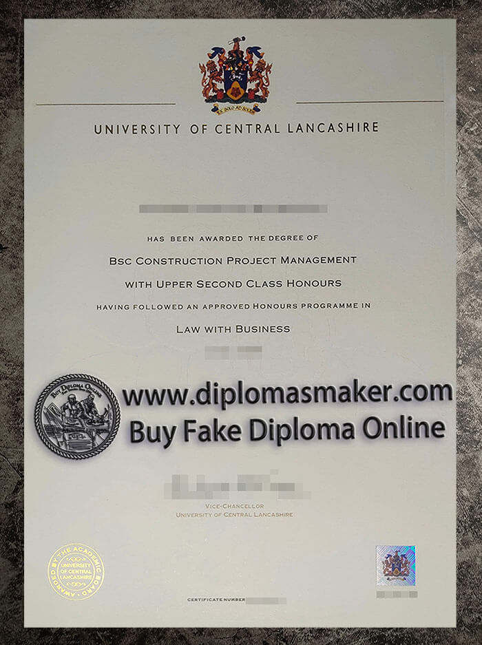 purchase fake University of Central Lancashire diploma