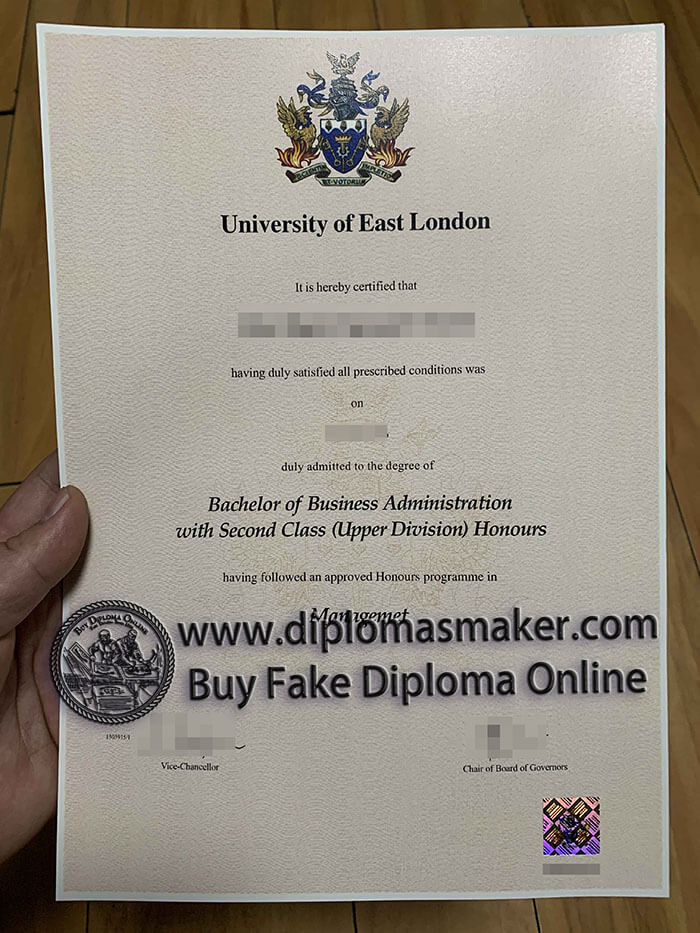 purchase fake University of East London diploma