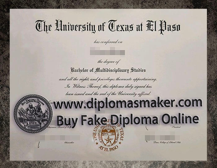 purchase fake University of Texas at El Paso diploma